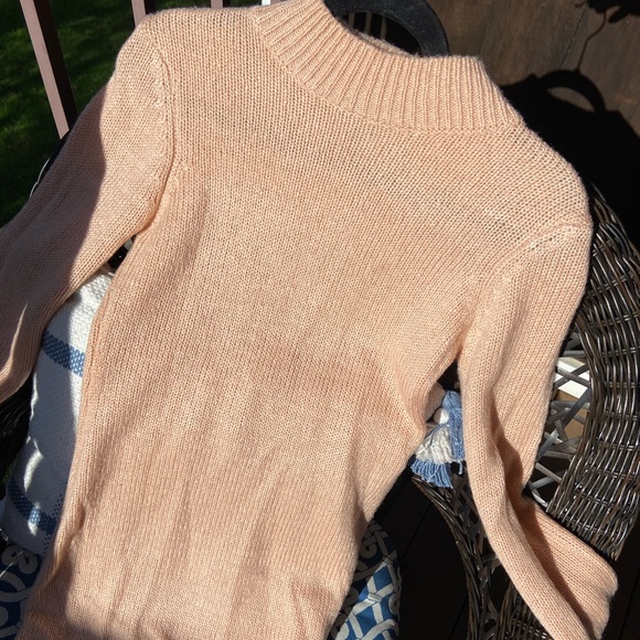 Blush Pink High Neck Sweater Dress - Picture 4 of 8